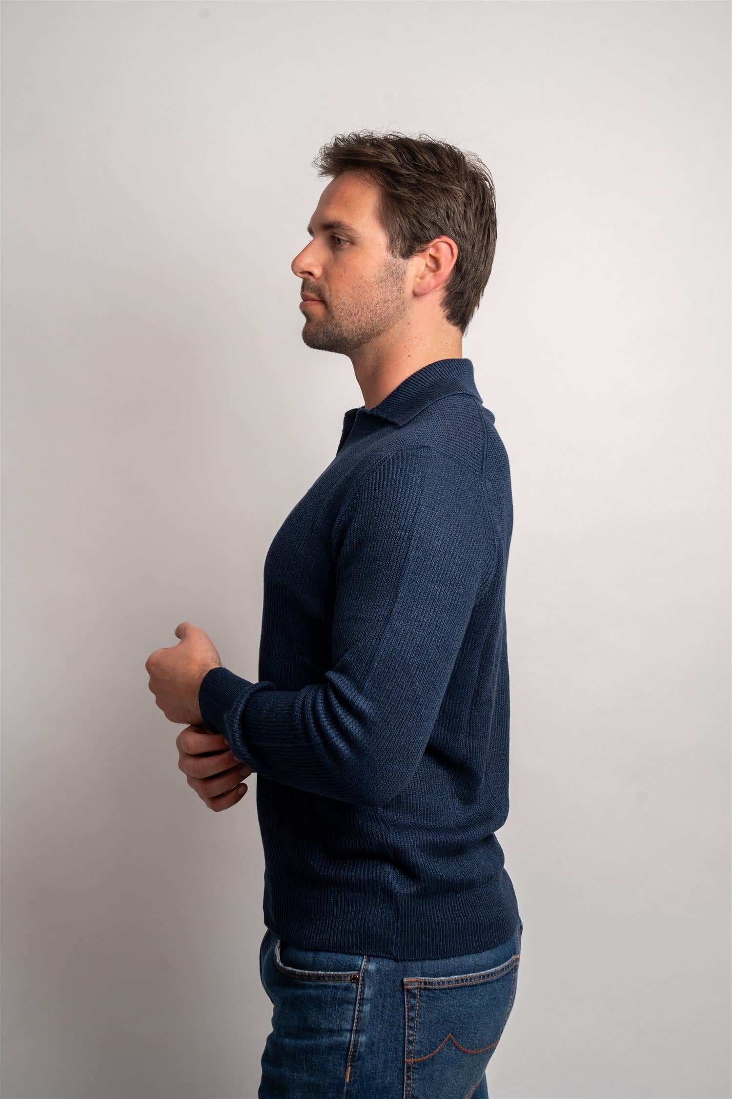 Polo LS Knitted - Navy