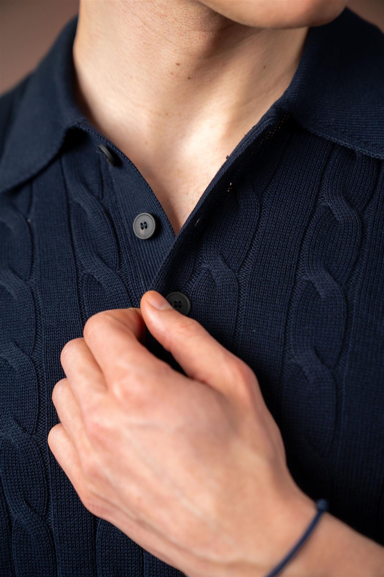 Pique Cable - Navy