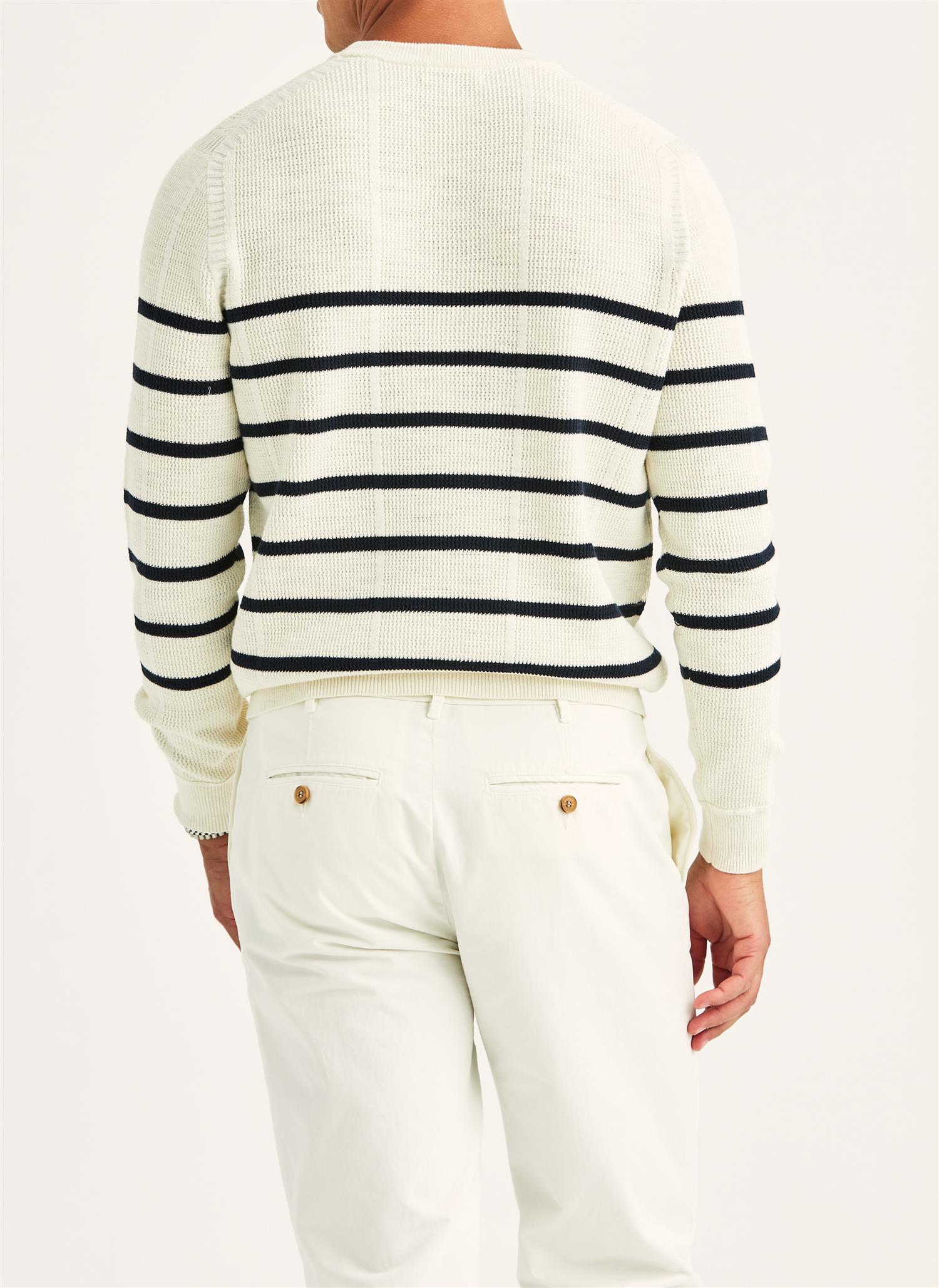 Benedict Striped Oneck - Off White