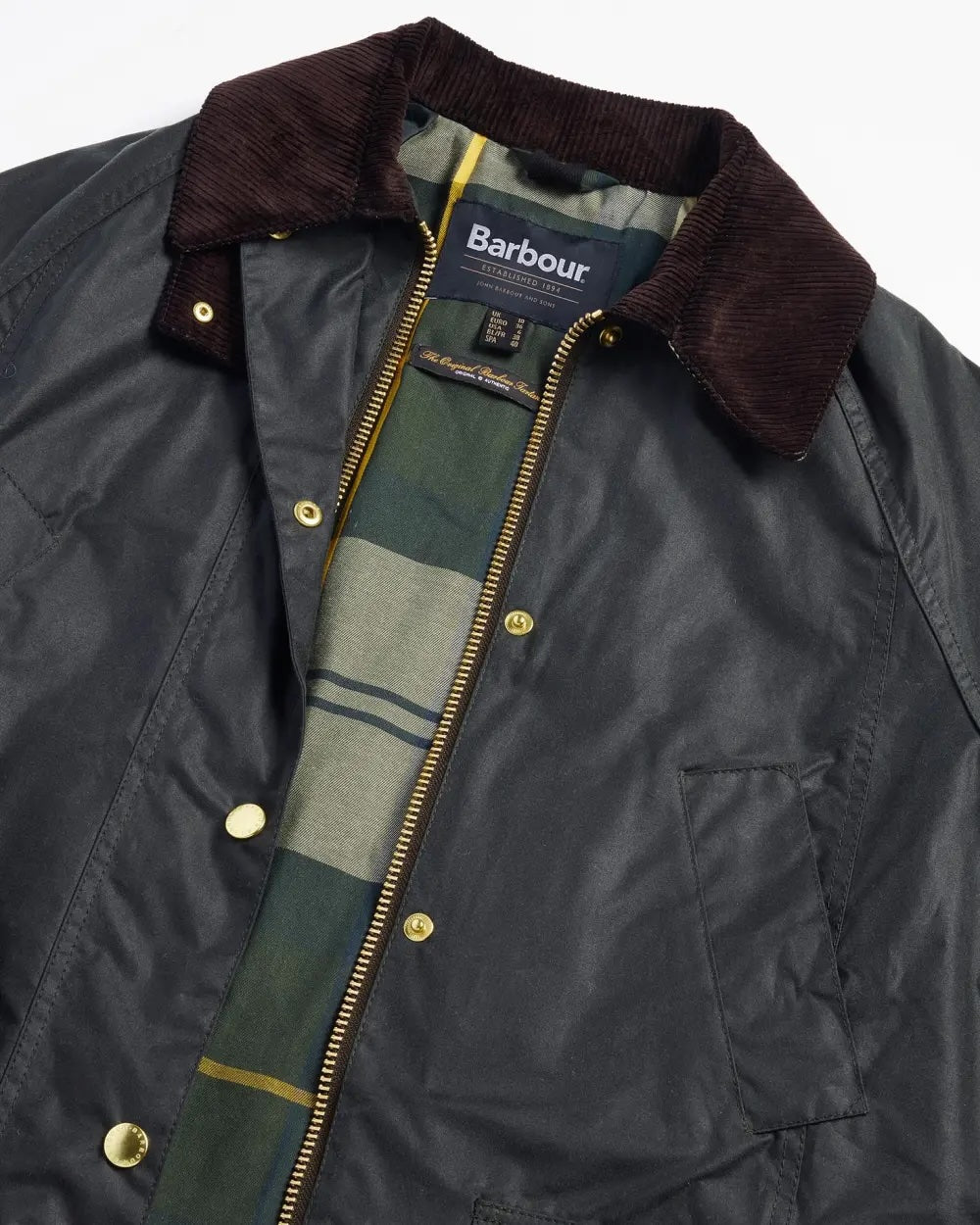 Long Beadnell Wax Jacket - Sage