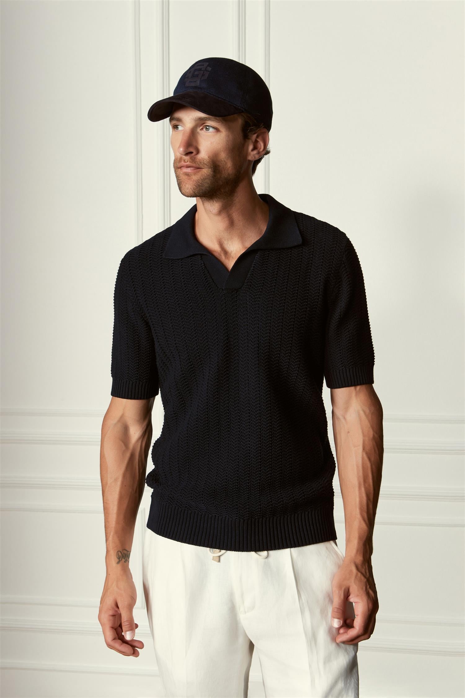 Knitted Polo - Navy