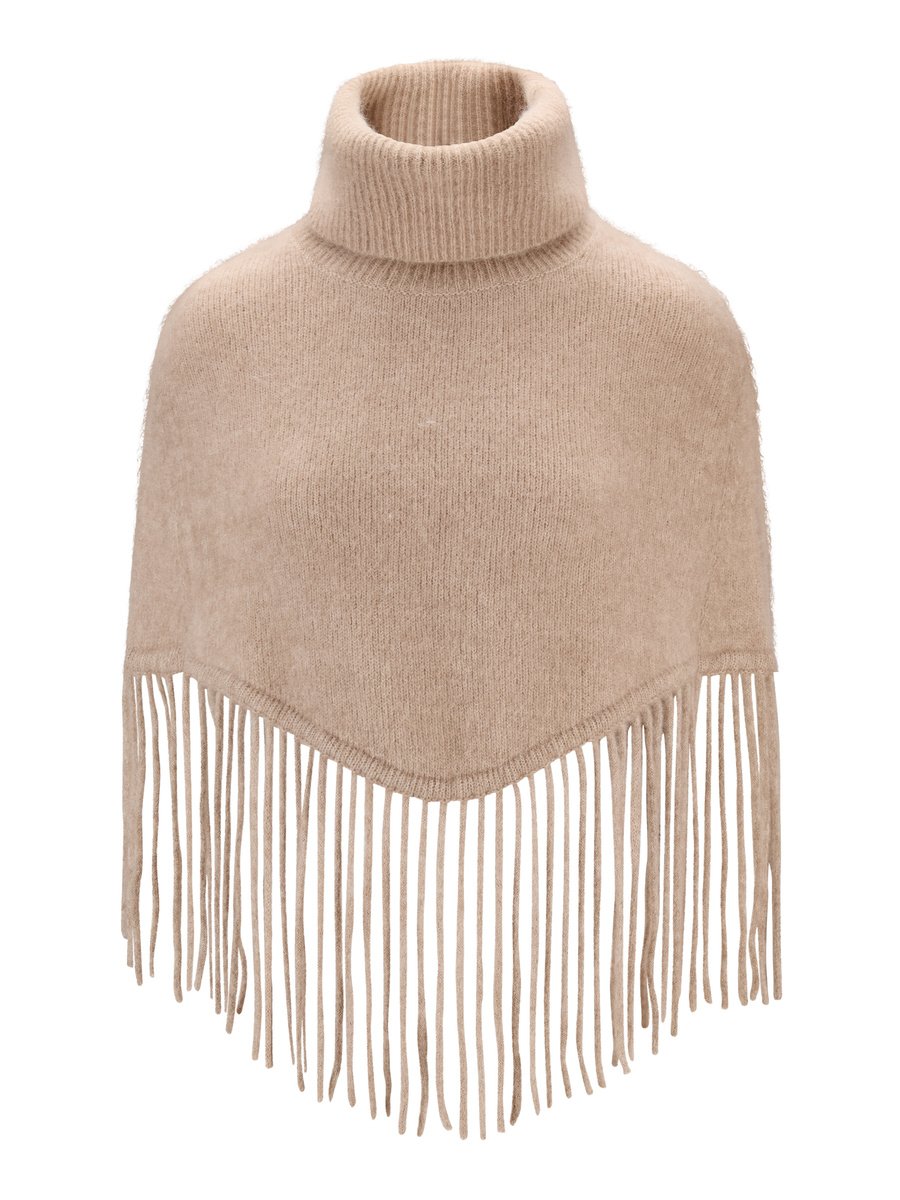 Nikola Chunky Poncho Hazel Beige