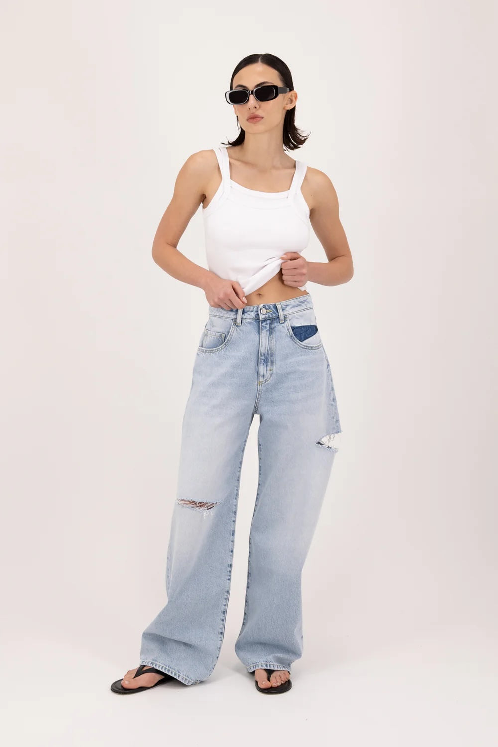Poppy Wide Leg Jeans Sky Blue