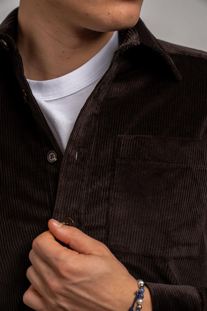 Cord Overshirt - Brown