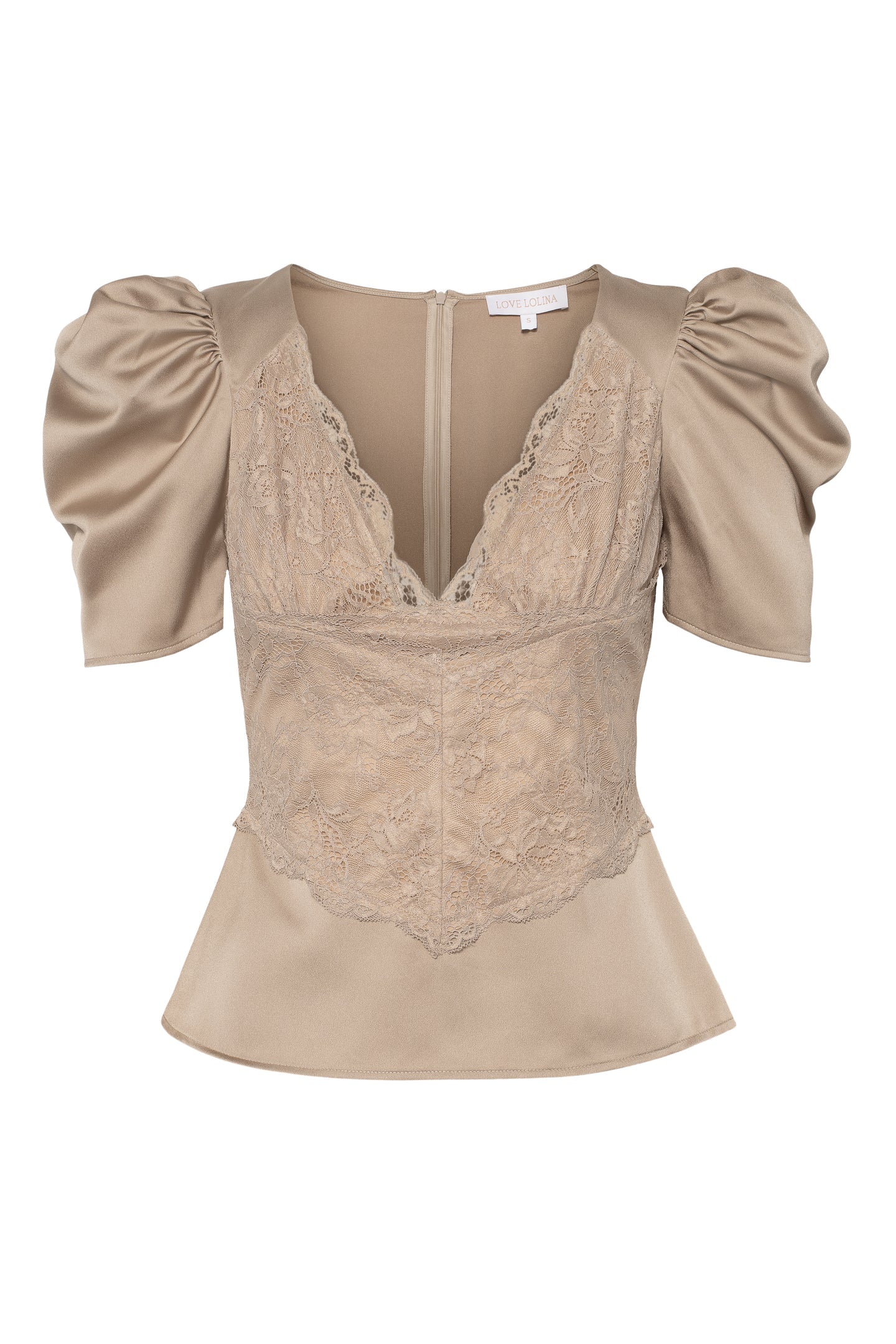 Francis Lace Top - Taupe