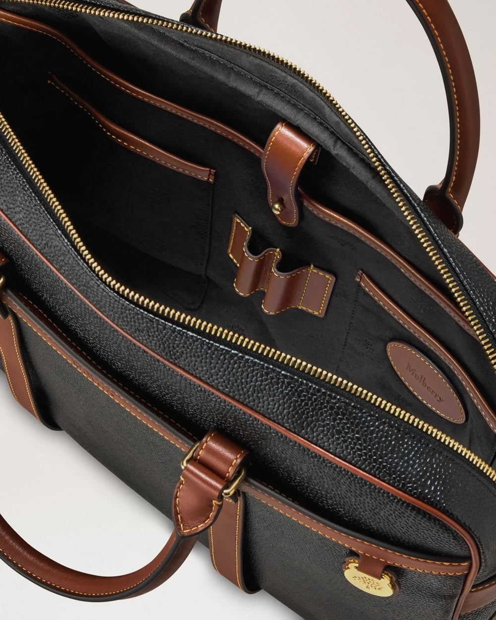 Heritage Briefcase Scotchgrn Black-Cognac