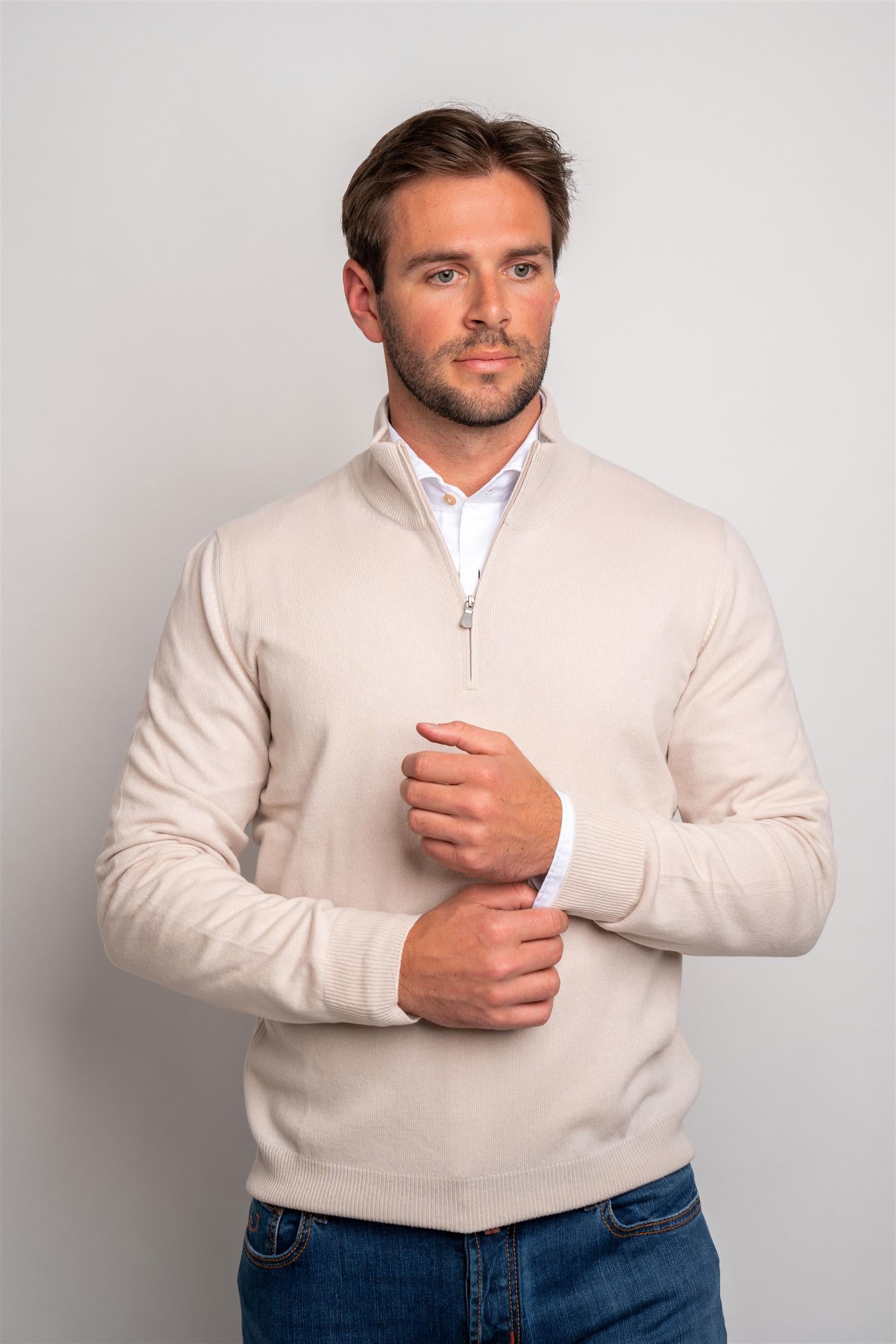Half Zip - Beige