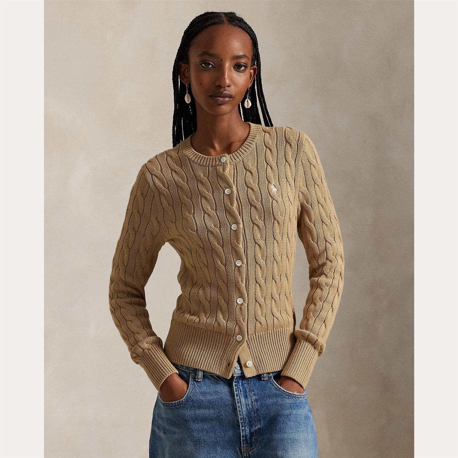 Long Sleeve Cardigan Khaki