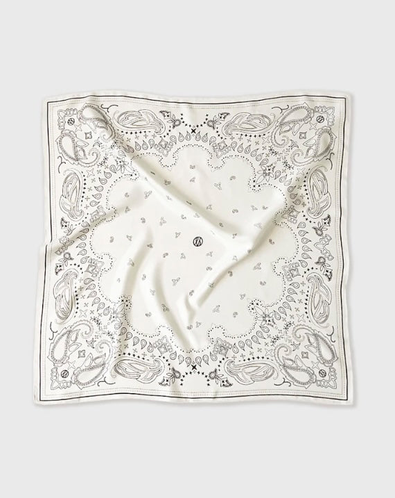 Paisley Scarf White & Milk Chocolate 65cm