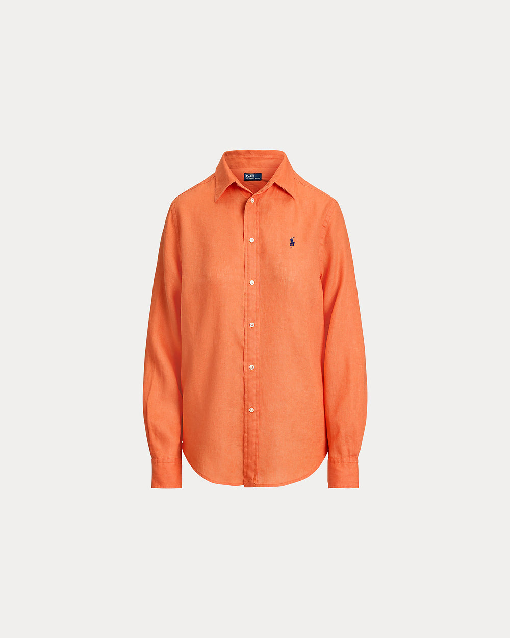 Classic Fit Linen Shirt True Orange