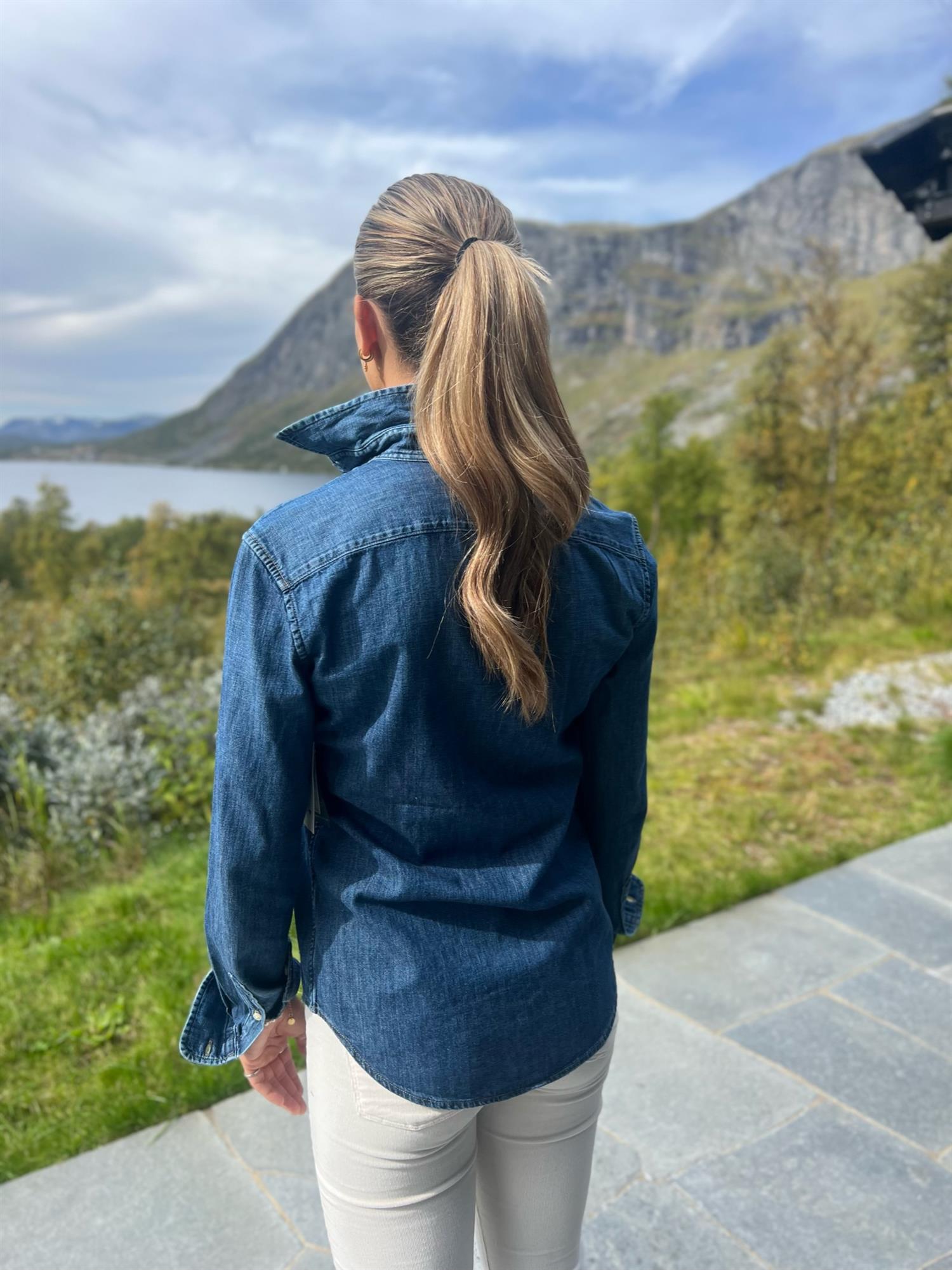 Denim Long Sleeve Button Front Shirt