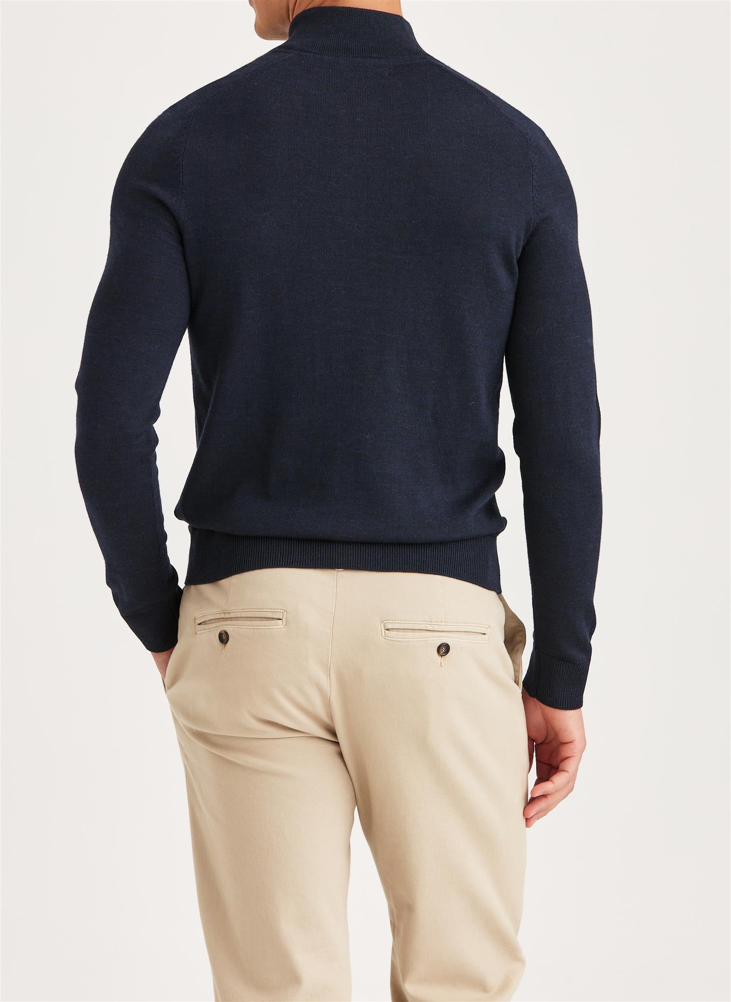 Merino John Zip - Navy