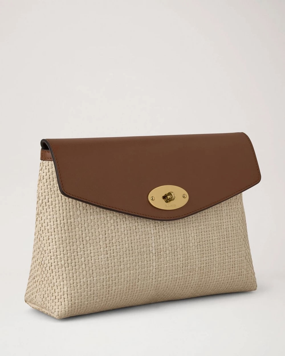 Large Darley Pouch Raffia Ecru-Bright Oak