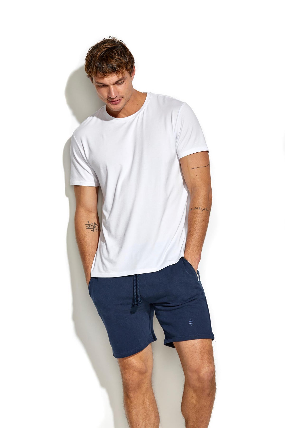 Bamboo / Cotton Tee Crew - White