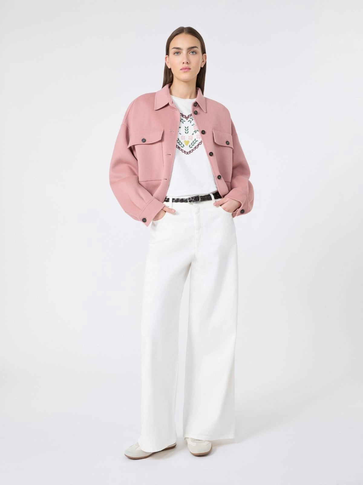 Medina Wide-leg Trousers White