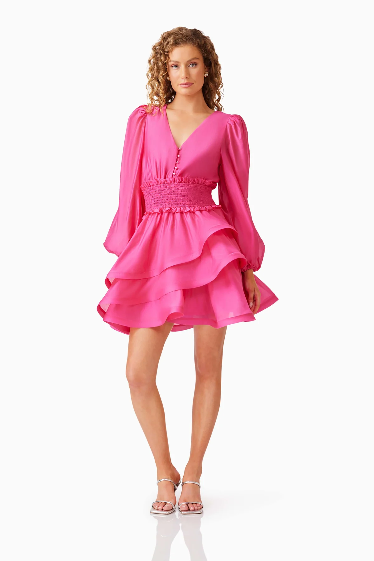 KALANI SLEEVE MINI DRESS HOTPINK