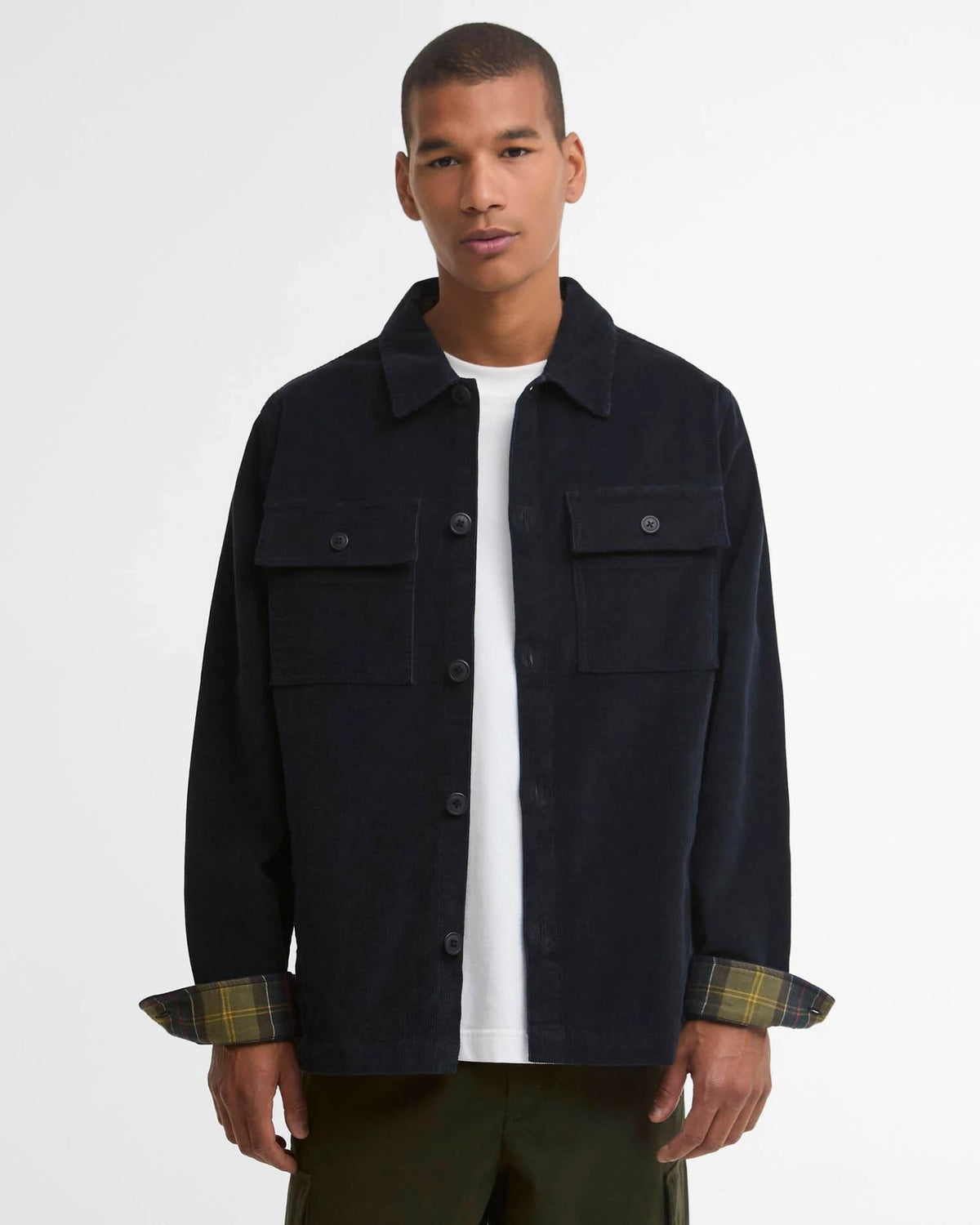 Tartar Trim Overshirt - Navy