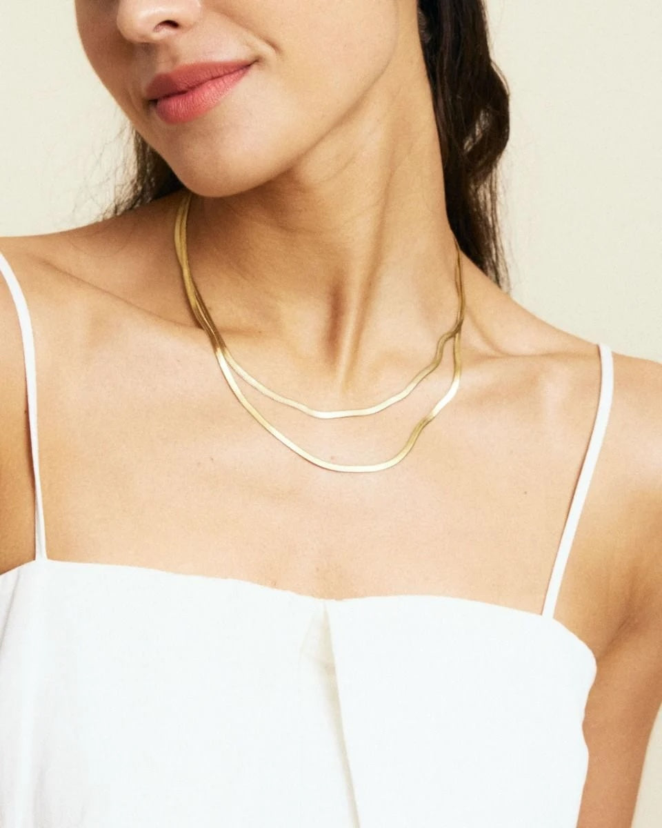 Chain Herringbone 45cm Gold