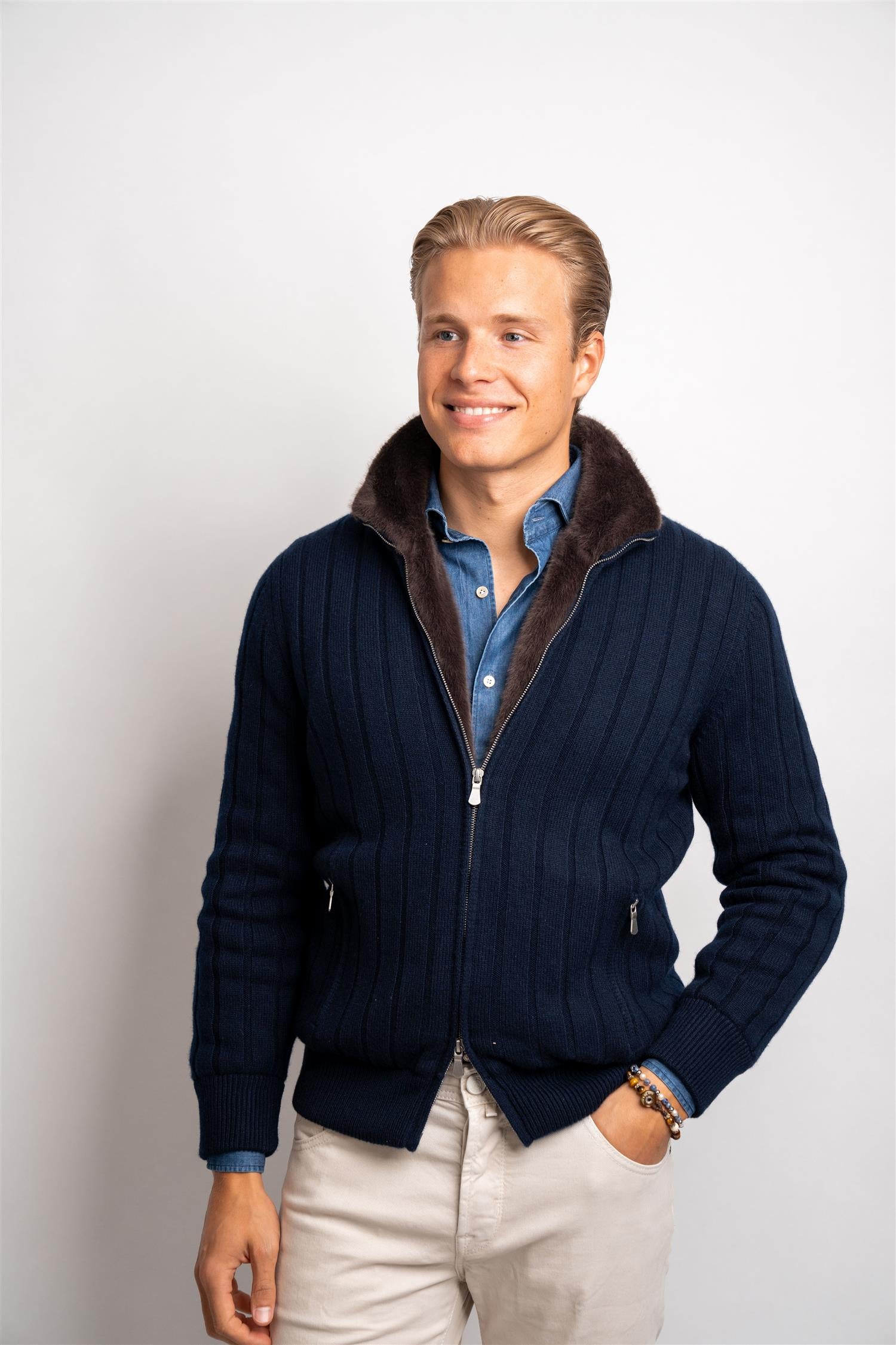 Cashmere Jacket - Navy