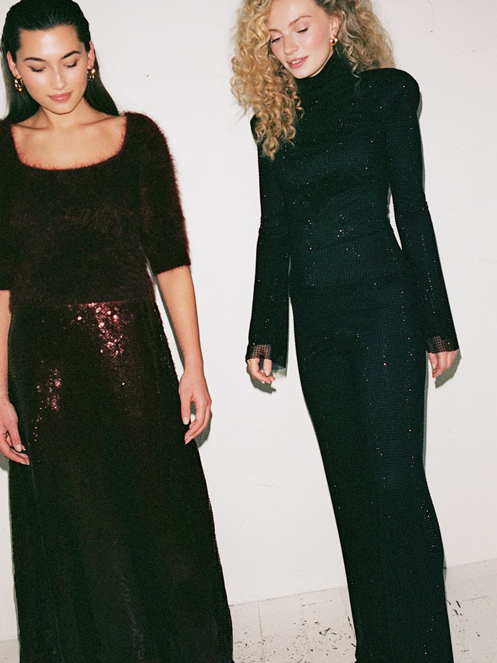 Maja Sequin Skirt - Oxblood