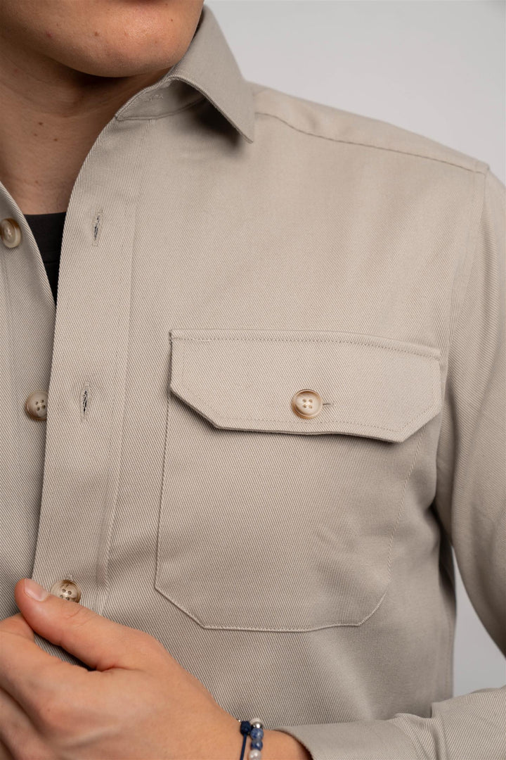 Twill Overshirt - Sand