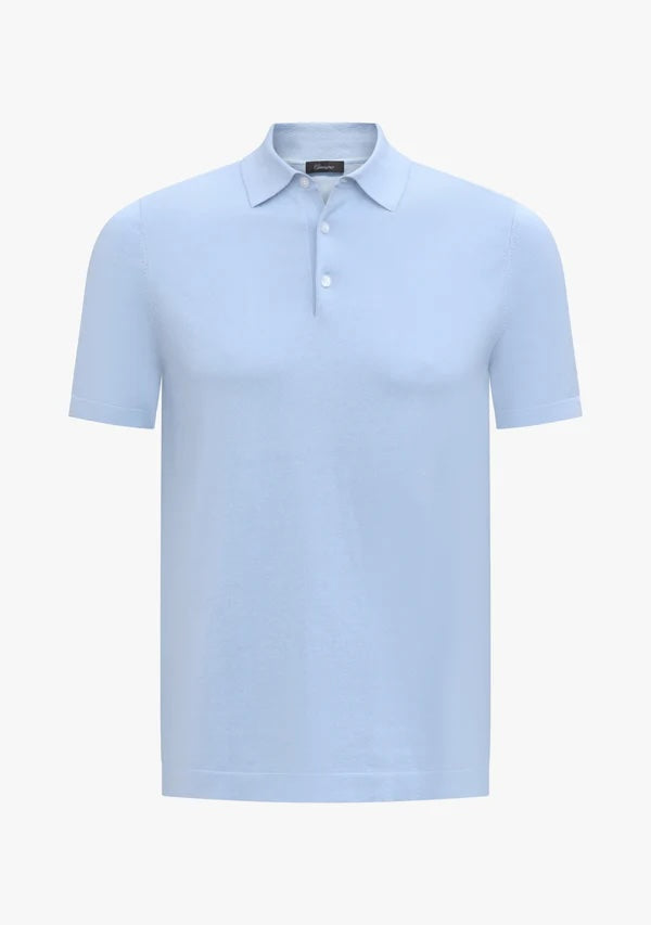 Jacob Knitted Polo - Light Blue