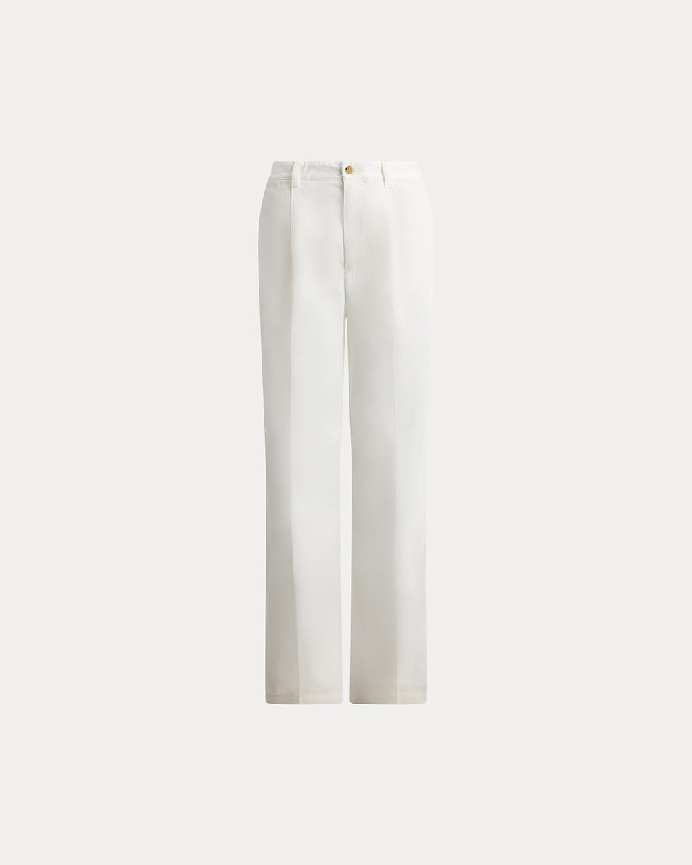 Pleated Cotton-Blend Relaxed Pants Deckwash White