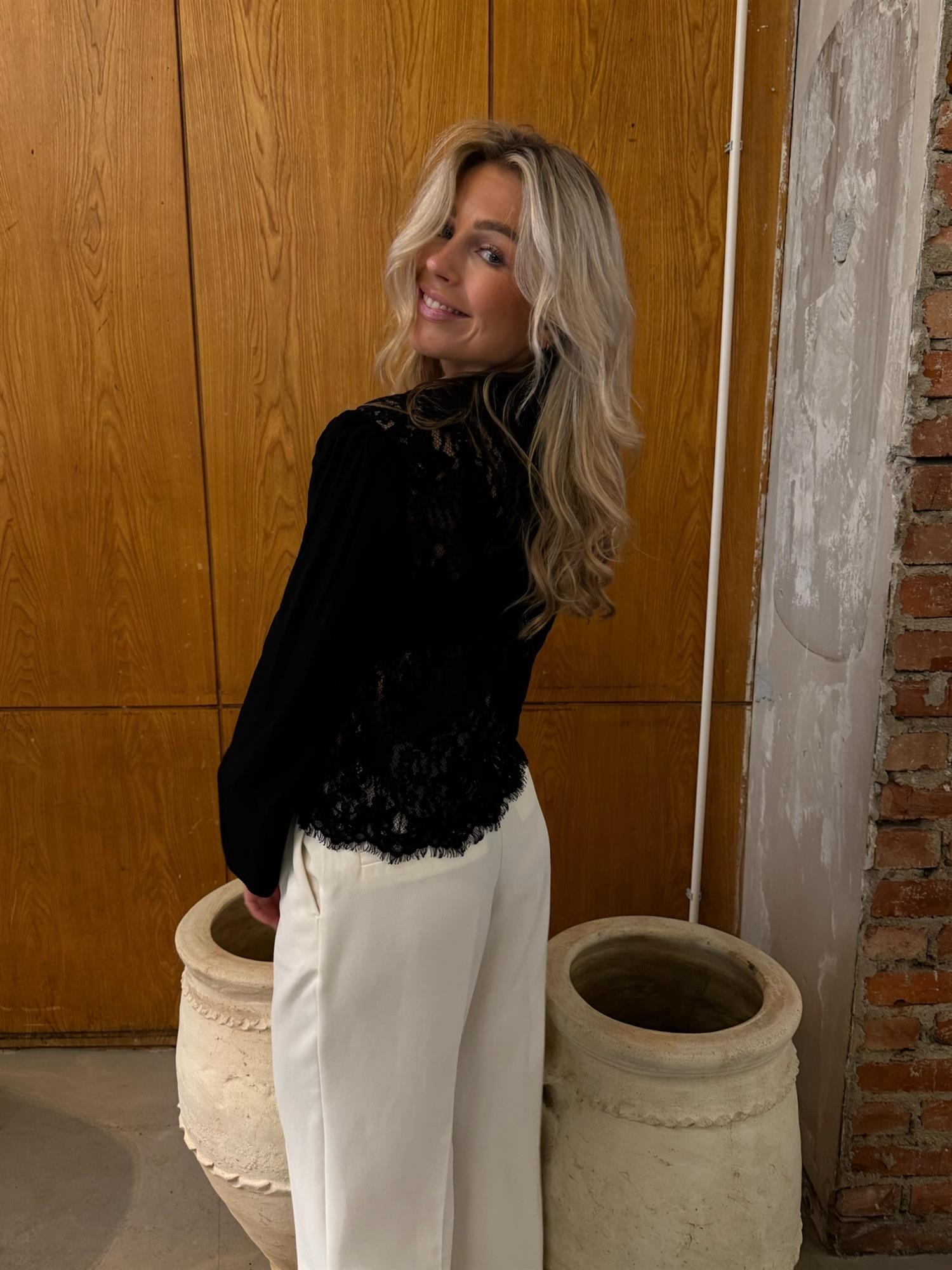 Striped Organza Lace Shirt