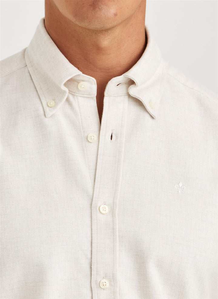 Twill Flannel Shirt - Off White