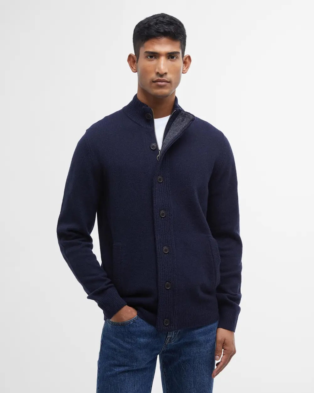 Essential Patch Zip Thru - Navy
