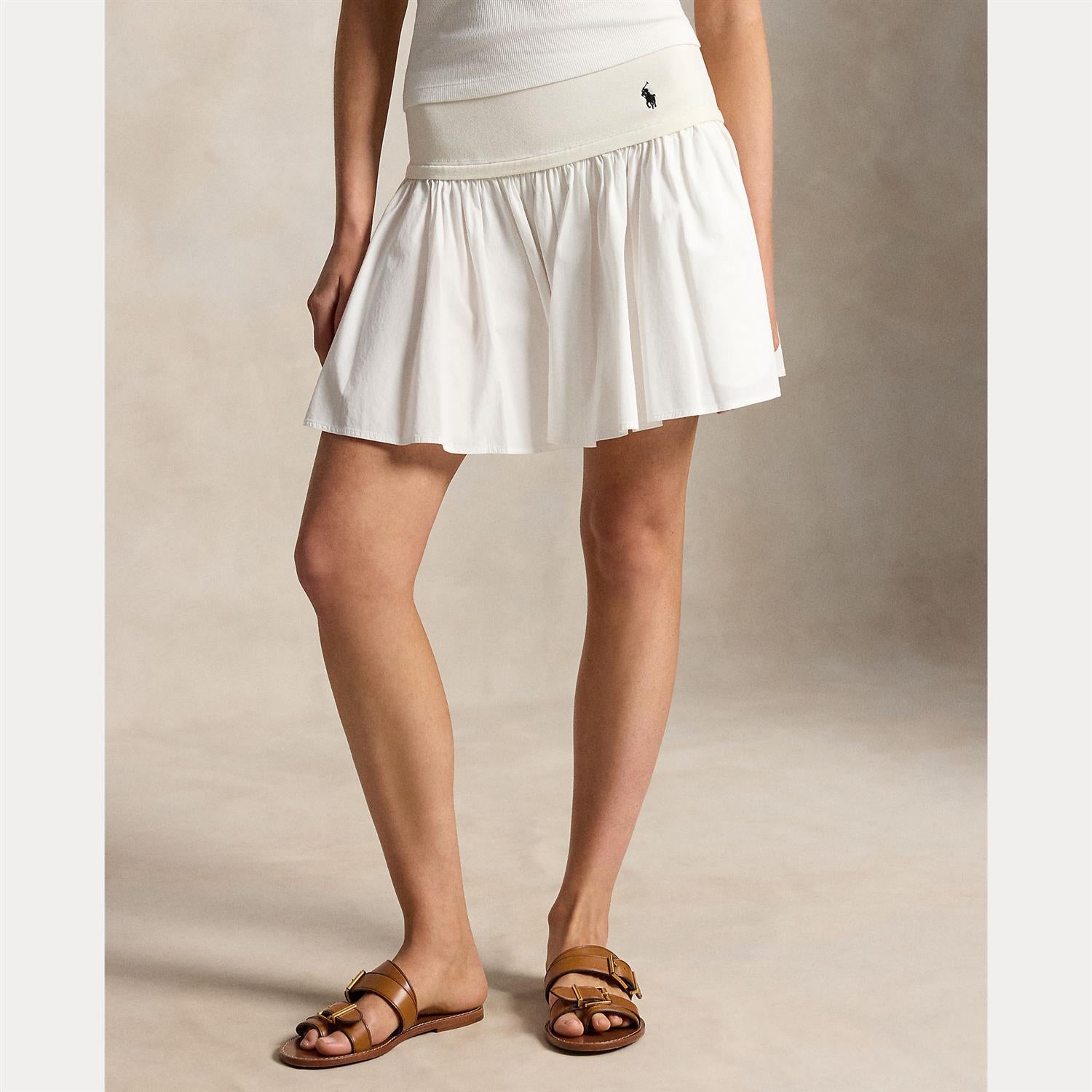 Flounce Mini Skirt White