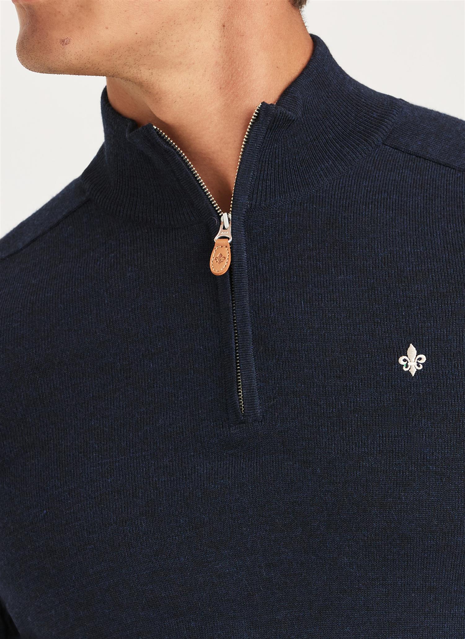 Merino John Zip - Navy