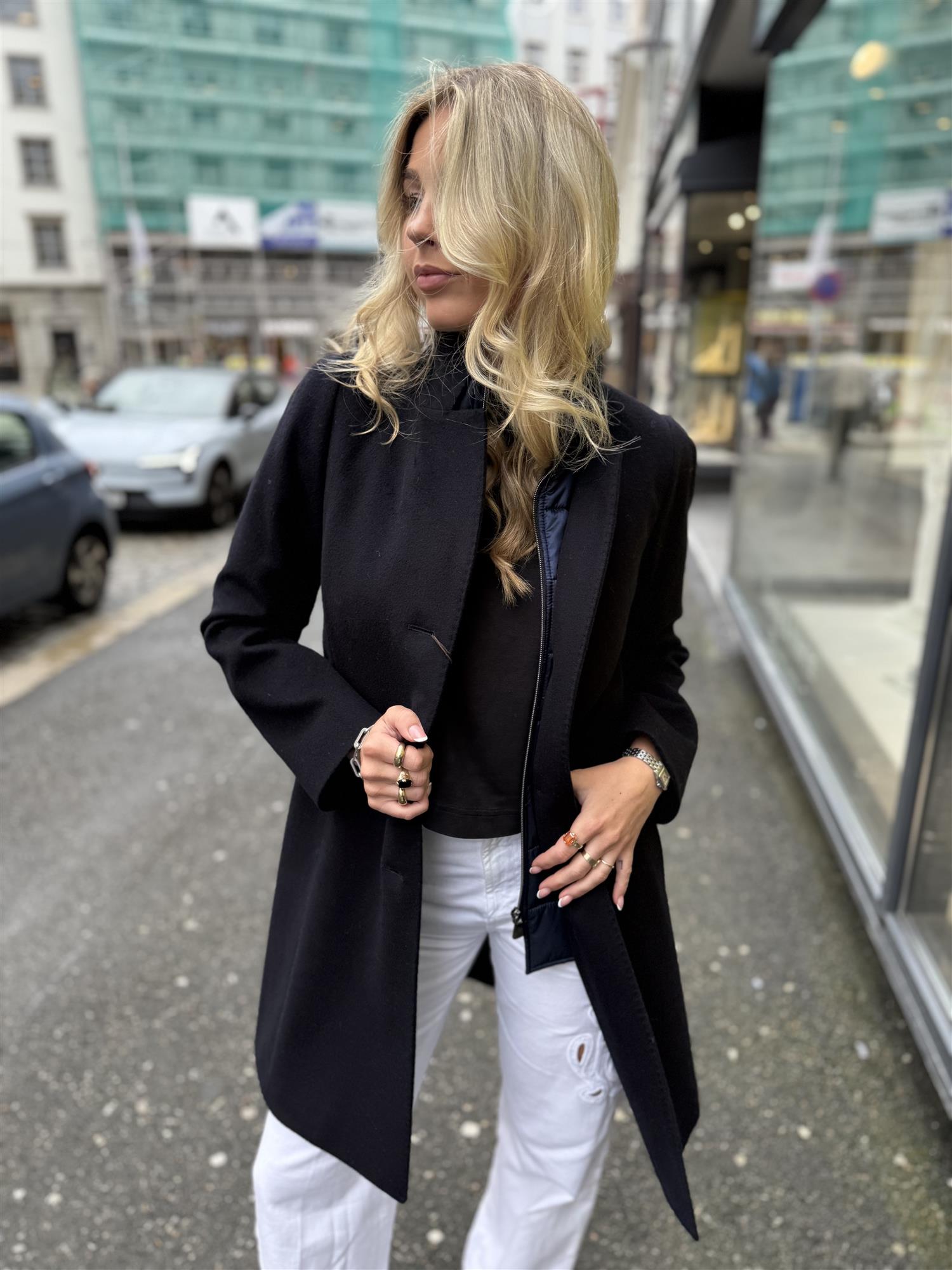 Coat Wool Detachable Nylon Bib