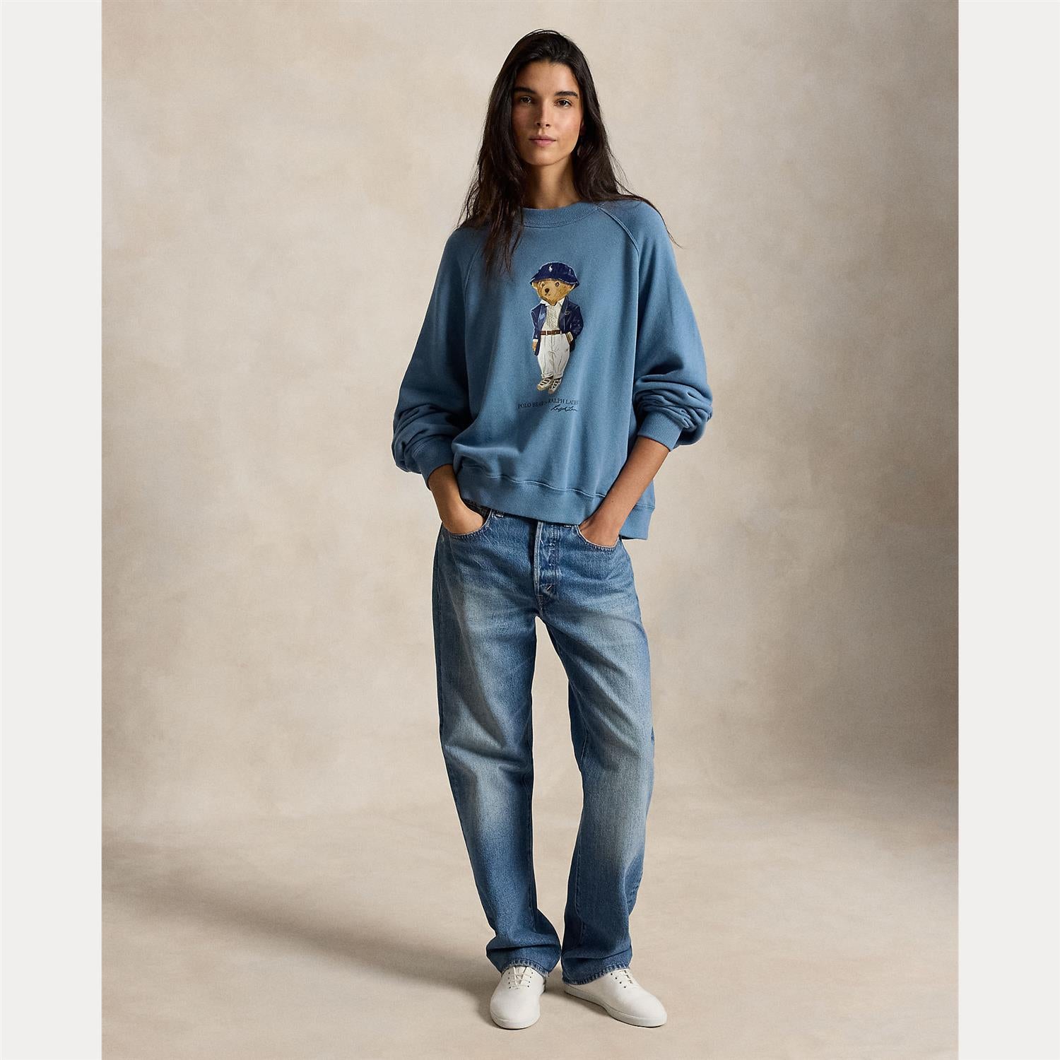 Polo Bear Lightweight Fleece Crewneck Camp Blue