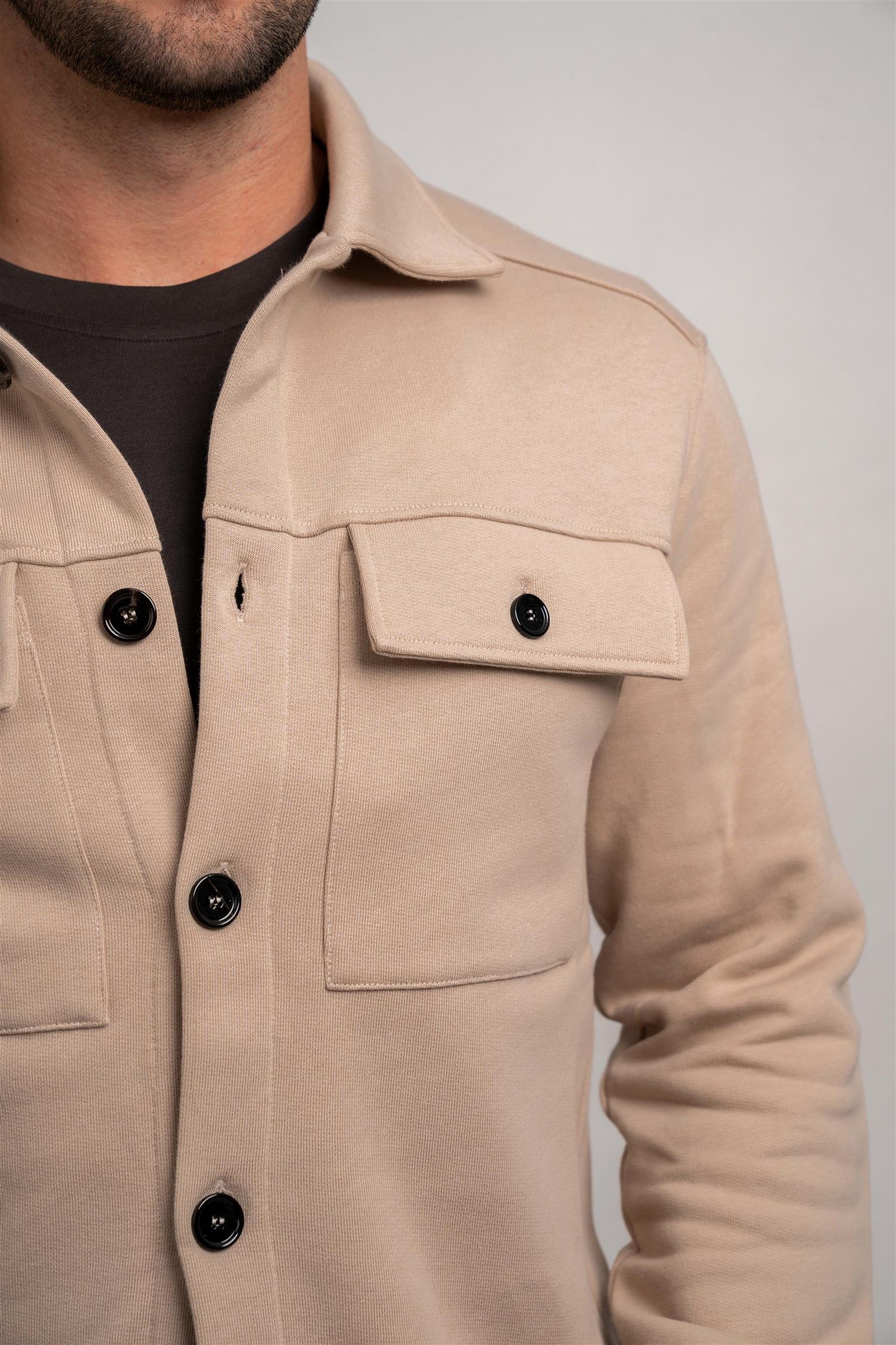 Shirt Jacket Buttons - Beige