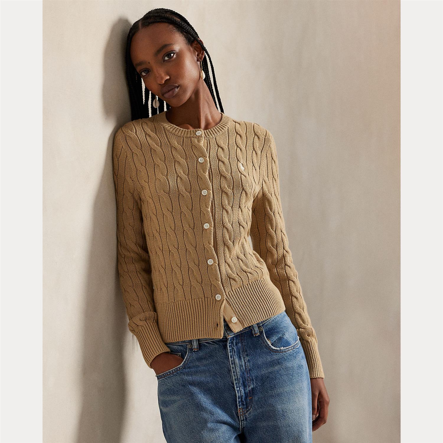 Long Sleeve Cardigan Khaki