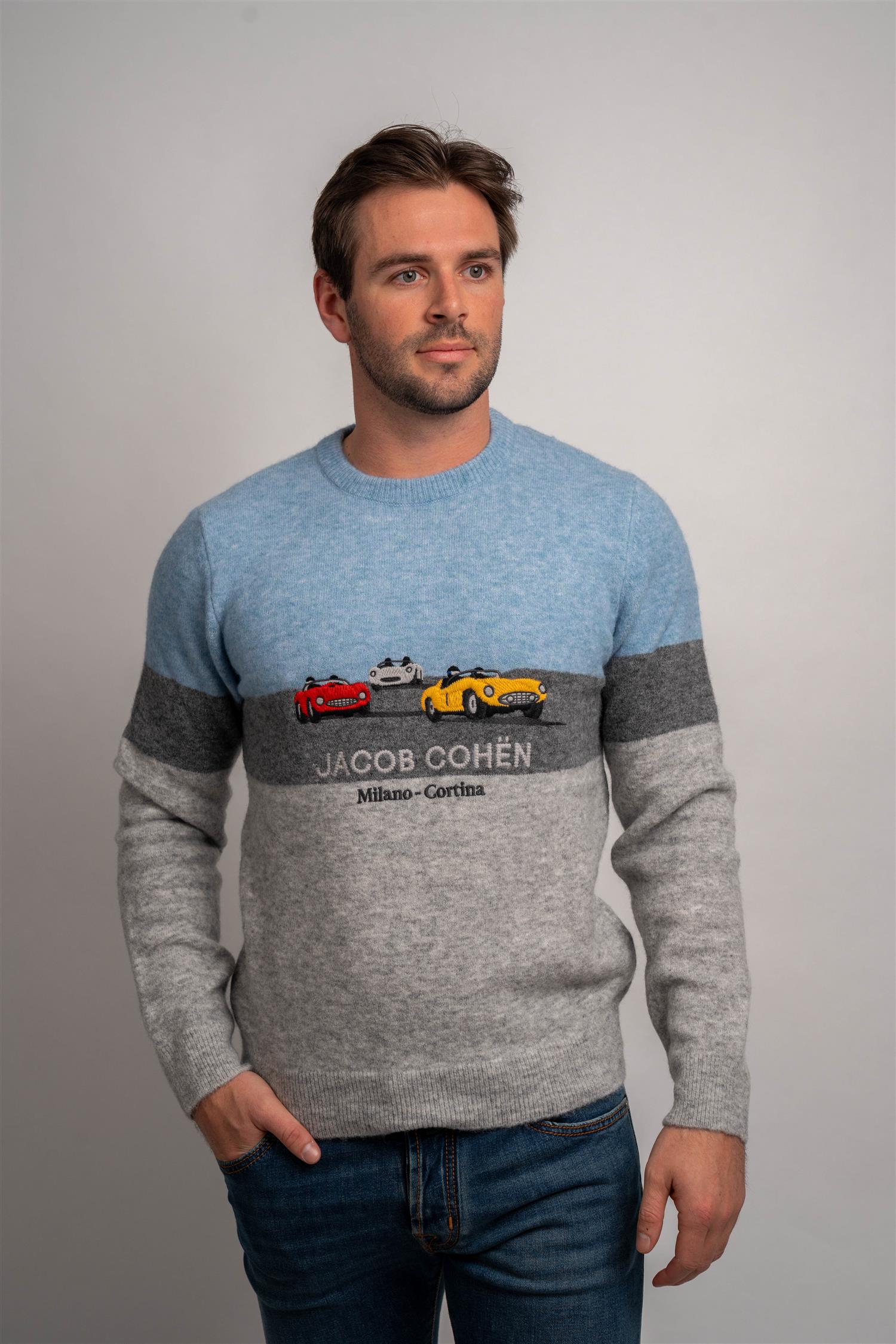 Crewneck Milano-Cortina - Grey/Light Blue