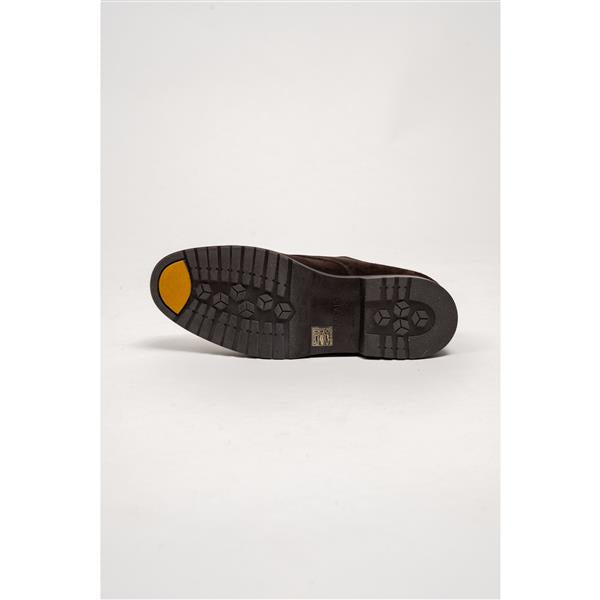 Double Buckle Adler - Dark Brown Suede