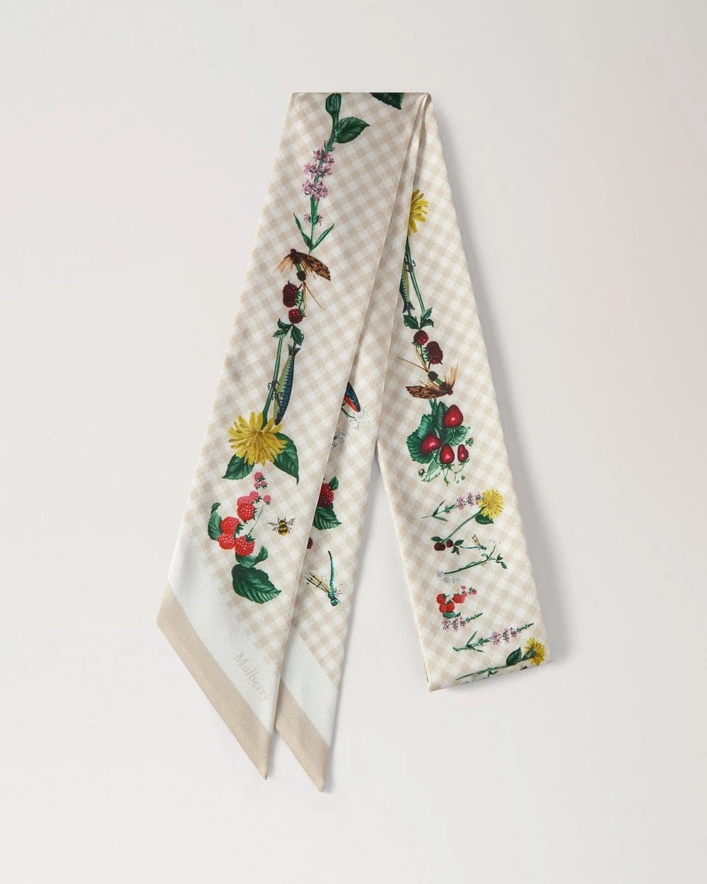 River Side Floral Skinny Scarf 6 x 120 Eggshell