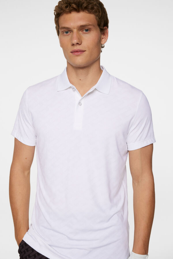 Bison Jacquard Polo - White