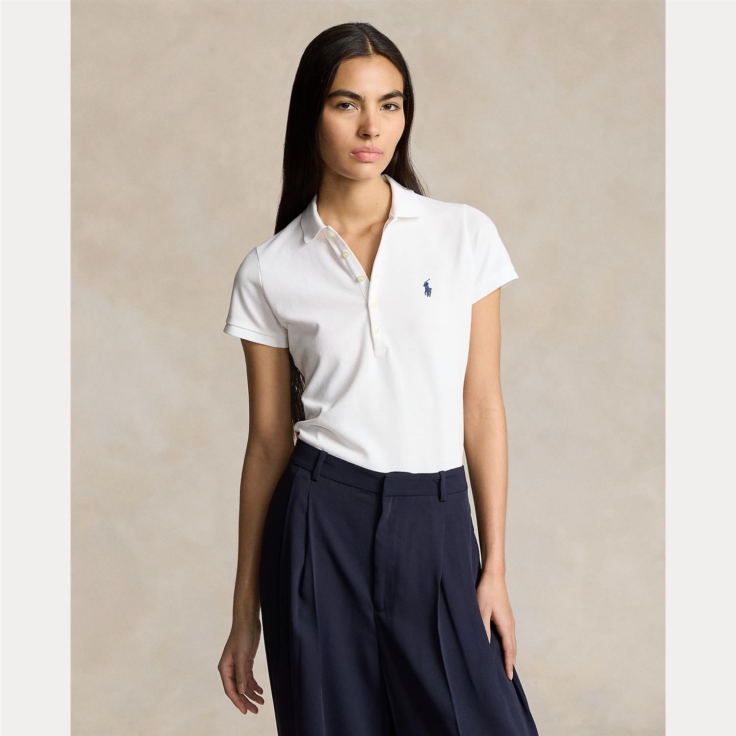Slim Fit Stretch Polo Shirt White