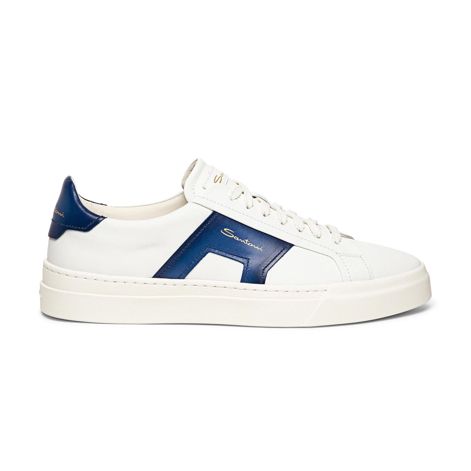 Double Buckle Sneaker - White/Blue