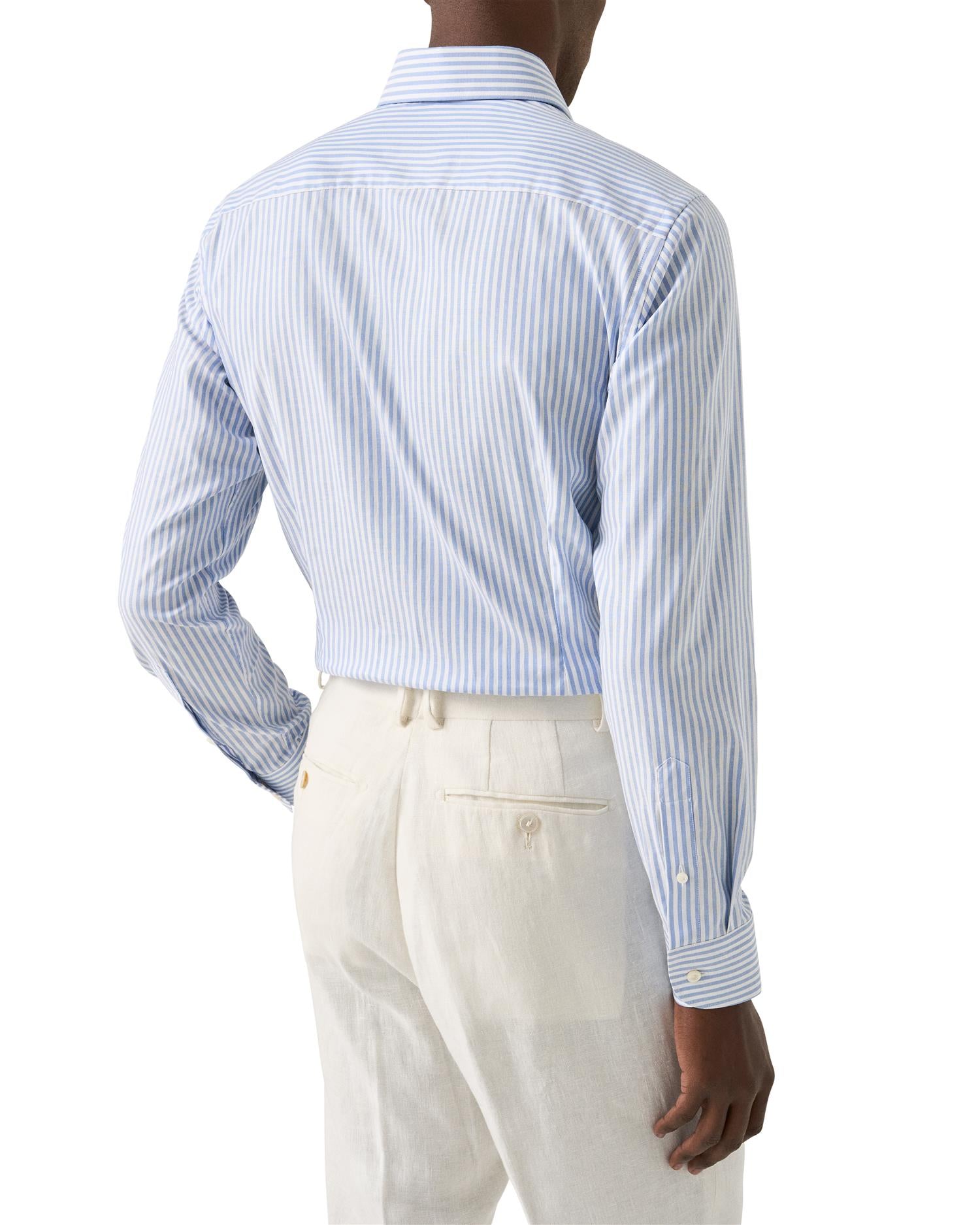 Striped Signature Oxford Shirt Slim - Light Blue
