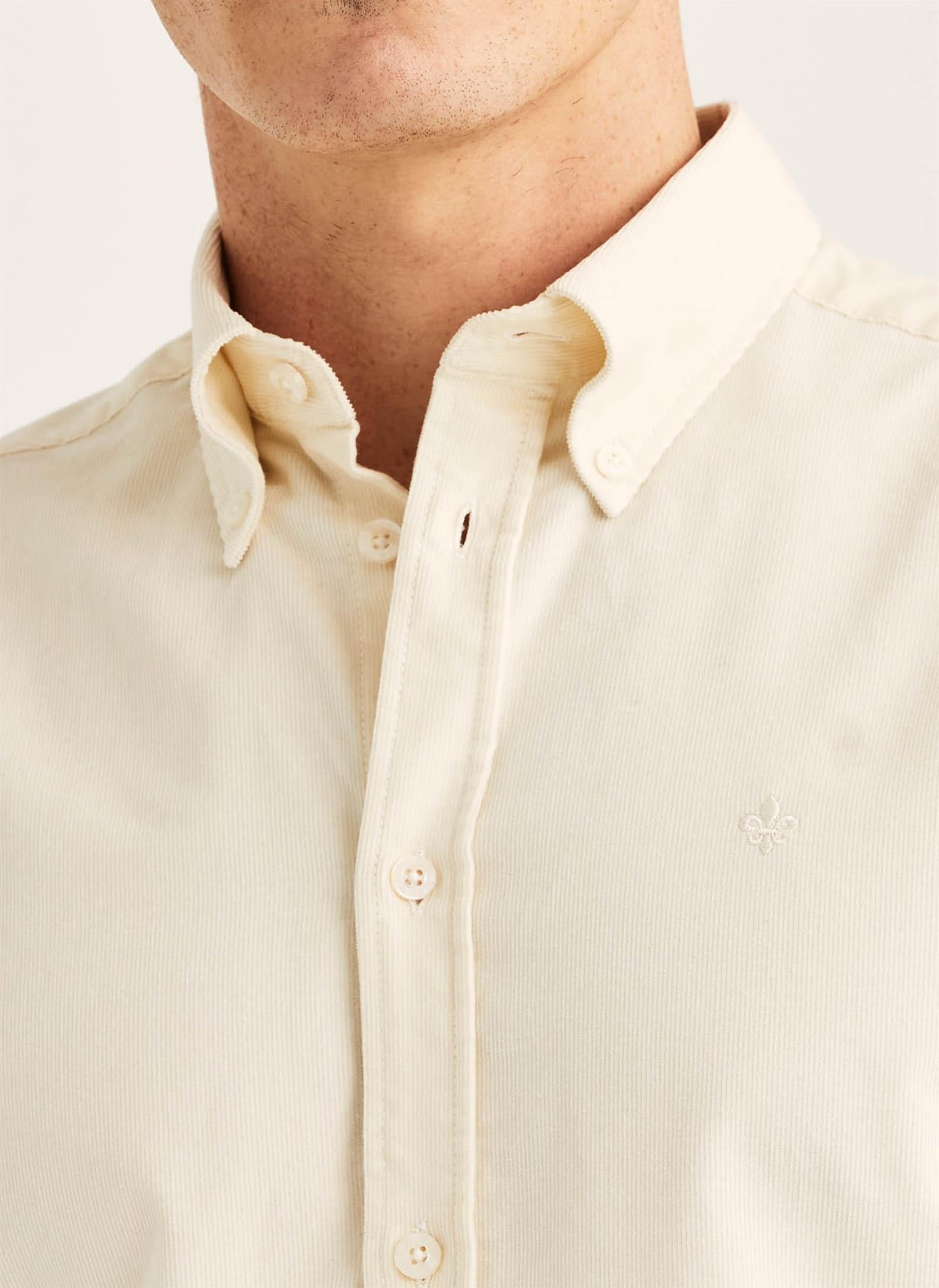 Douglas Cord Shirt Slim - Off white