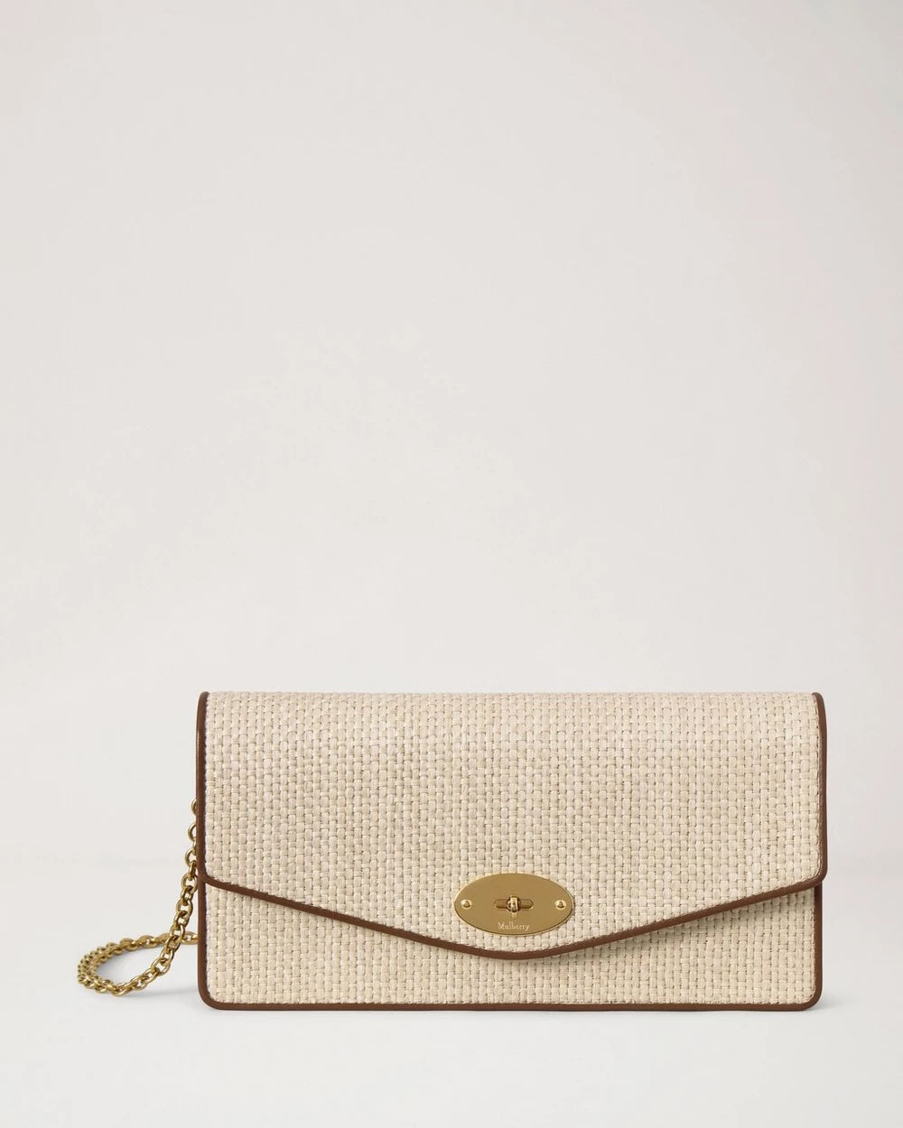 Darley Clutch Raffia Ecru-Bright Oak