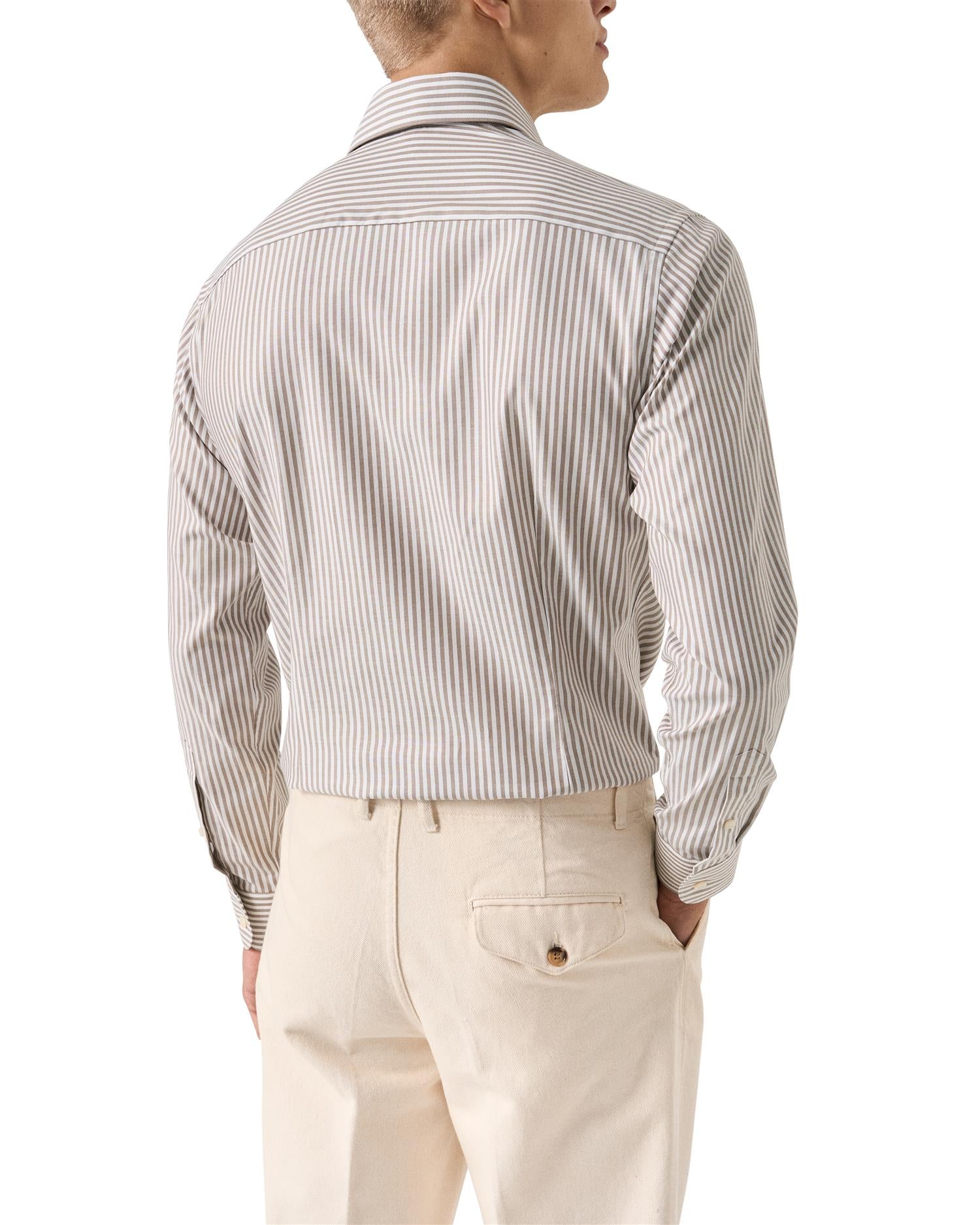 Striped Signature Oxford Shirt Slim - Beige
