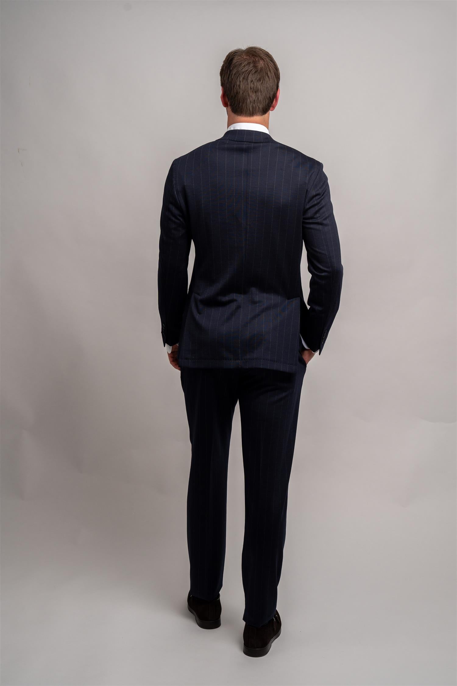 Loro Piana Jersey Suit Pinstripe - Navy