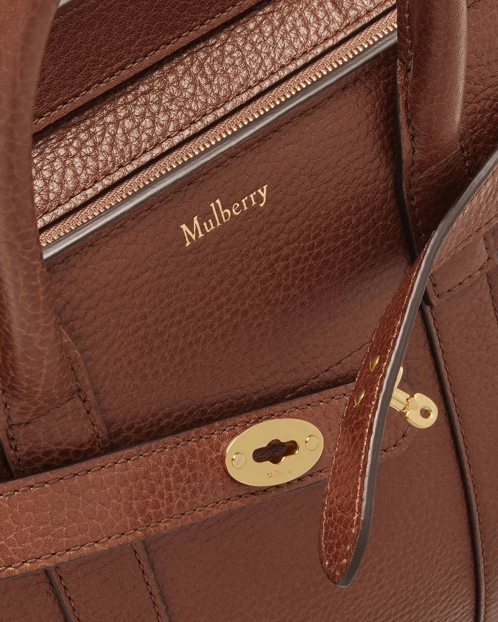 Mini Zipped Bayswater - Oak Two-Tone Small Classic Grain