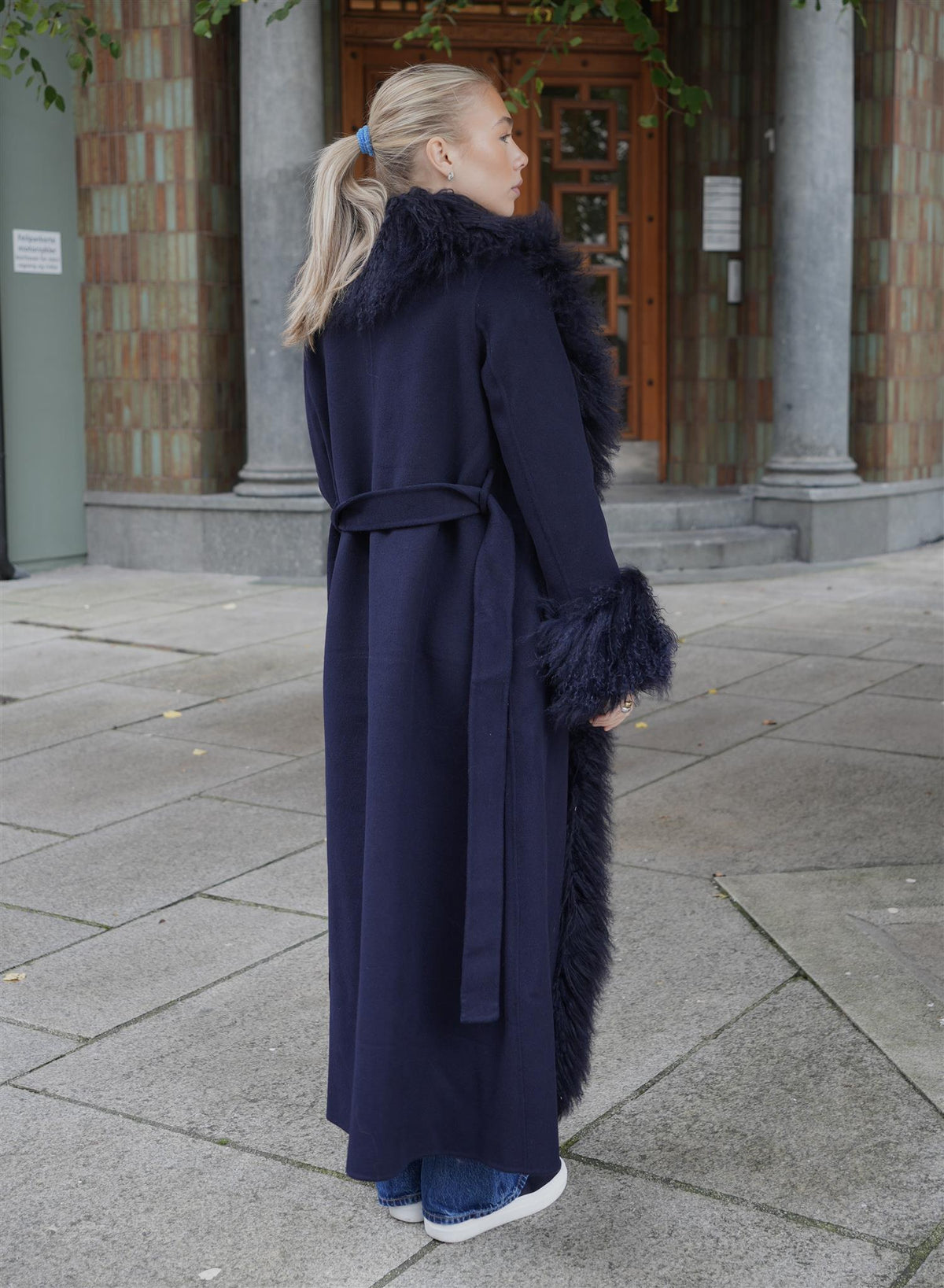 Lola Mongolian Coat - Navy