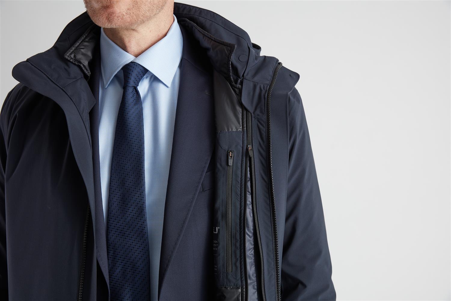 Black Storm Coat - Navy